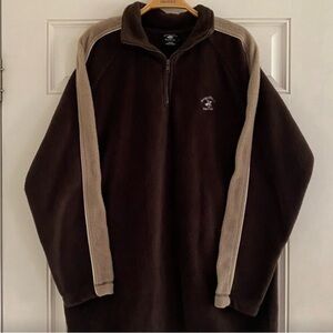 Vintage Polo Club Fleece Zip Sweatshirt Brown Tan